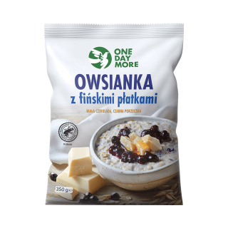 OneDayMore Owsianka z fińskimi płatkami owsianymi z białą czekoladą i czarnymi porzeczkami 350g