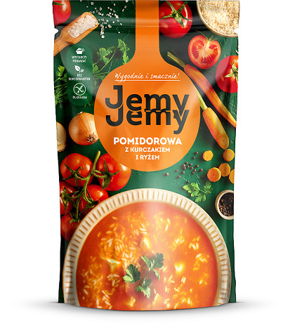Zupa Pomidorowa z kurczakiem i ryżem 450 g Jemy Jemy Zupa Pomidorowa z kurczakiem i ryżem 450 g Jemy Jemy