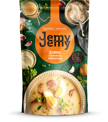 Zupa Żurek z kiełbasą wieprzową 450 g Jemy Jemy Zupa Żurek z kiełbasą wieprzową 450 g Jemy Jemy