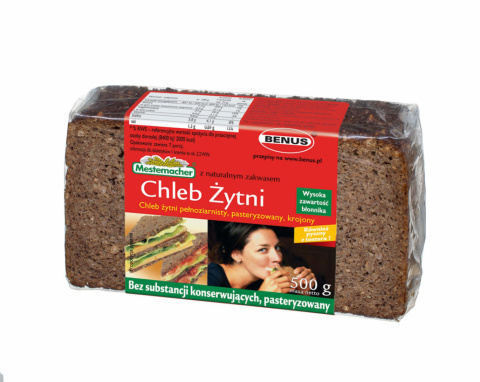BENUS CHLEB ŻYTNI PEŁNOZIARNISTY KROJONY 500G BENUS CHLEB ŻYTNI PEŁNOZIARNISTY KROJONY 500G