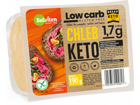 BALVITEN KETO LOW CARB 190g Chleb o obniżonej zawartości węgli bezglutenowy BALVITEN KETO LOW CARB 190g Chleb o obniżonej zawartości węgli bezglutenowy