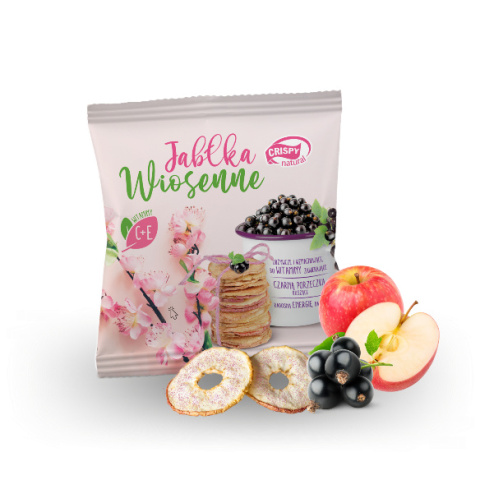 CRISPY NATURAL Suszone jabłka z sokiem porzeczkowym 18g