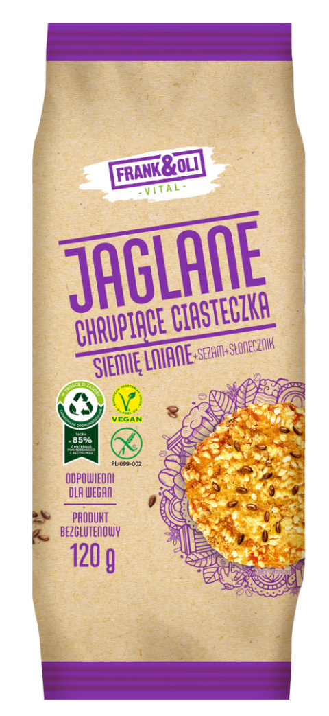 Ciasteczka jaglane z siemieniem lnianym + sezam bez GMO 120g ZPC BOX Ciasteczka jaglane z siemieniem lnianym + sezam bez GMO 120g ZPC BOX
