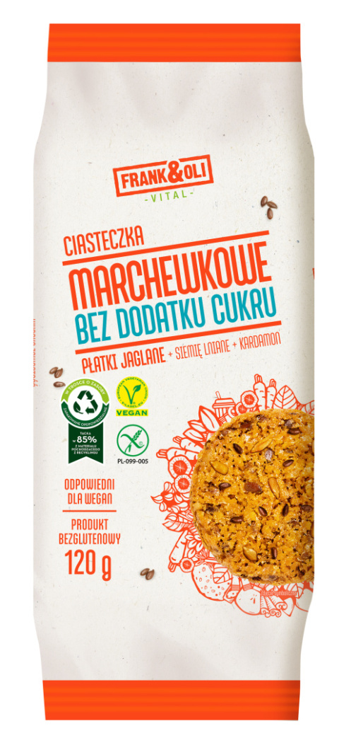 Ciasteczka jaglano-marchewkowe bezglutenowe 120 g - ZPC BOX Ciasteczka jaglano-marchewkowe bezglutenowe 120 g - ZPC BOX
