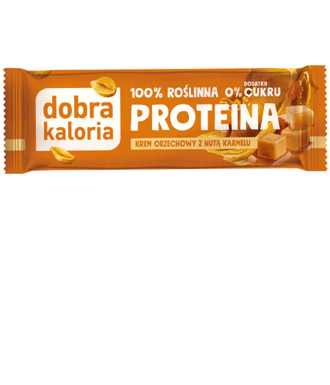 Dobra Kaloria Baton proteinowy krem orzechowy & karmel 45g Dobra Kaloria Baton proteinowy krem orzechowy & karmel 45g