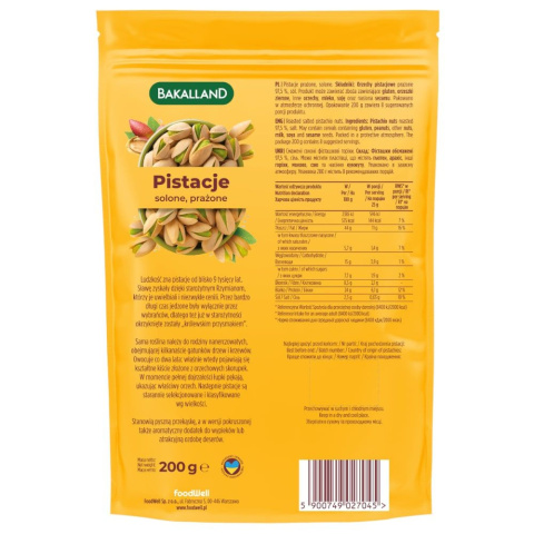 BAKALLAND PISTACJE PRAŻONE - 200G BAKALLAND PISTACJE PRAŻONE - 200G