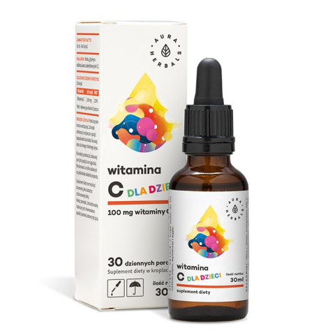 AURA HERBALS Witamina C Dla Dzieci 100 mg krople 30 ml AURA HERBALS Witamina C Dla Dzieci 100 mg krople 30 ml