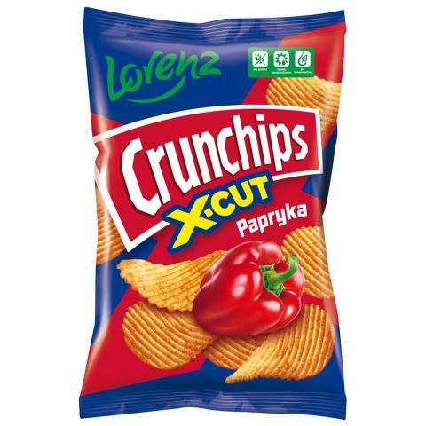 CRUNCHIPS Chipsy X-CUT Papryka 140g LORENZ