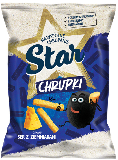 STAR chrupki kukurydziane o smaku sera z ziemniakami 125G STAR chrupki kukurydziane o smaku sera z ziemniakami 125G