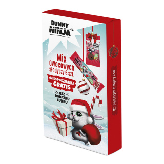Bunny Ninja Świąteczny mix owocowe słodycze 93g zestaw