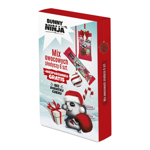 Bunny Ninja Świąteczny mix owocowe słodycze 93g zestaw