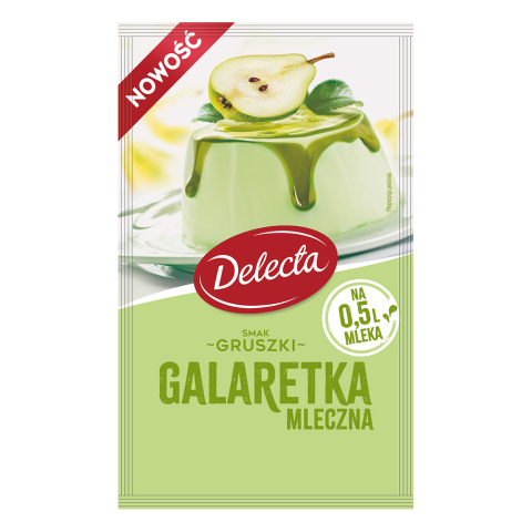 Delecta Galaretka mleczna smak gruszkowy 60g Delecta Galaretka mleczna smak gruszkowy 60g