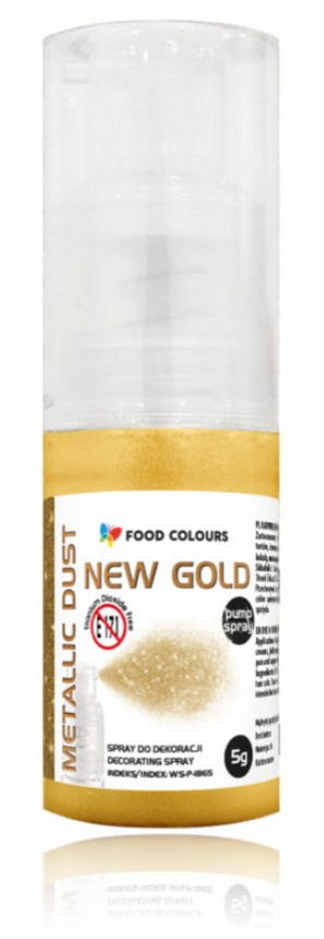 FOOD COLOURS Brokat spożywczy w sprayu złoty NEW GOLD 5g FOOD COLOURS Brokat spożywczy w sprayu złoty NEW GOLD 5g