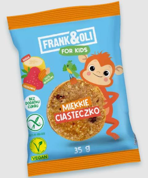 FRANK&OLI FOR KIDS MIĘKKIE CIASTECZKO BANAN & TRUSKAWKA 35G FRANK&OLI FOR KIDS MIĘKKIE CIASTECZKO BANAN & TRUSKAWKA 35G