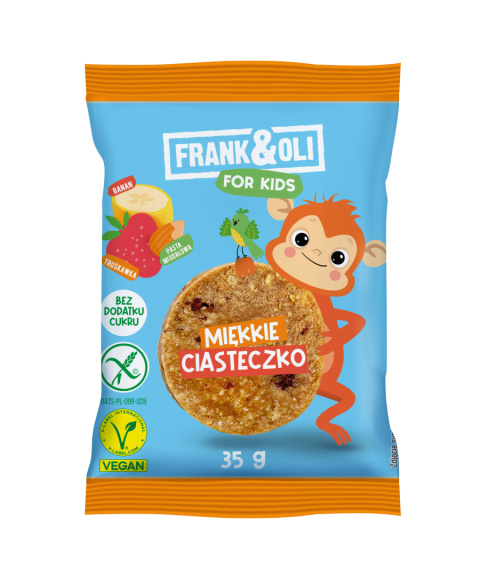 FRANK&OLI FOR KIDS MIĘKKIE CIASTECZKO BANAN & TRUSKAWKA 35G FRANK&OLI FOR KIDS MIĘKKIE CIASTECZKO BANAN & TRUSKAWKA 35G