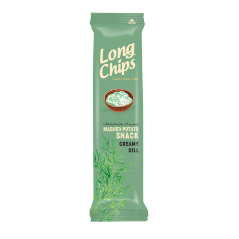 LONG CHIPS Chipsy ziemniaczane o smaku kwaśnej śmietany z koperkiem 75g LONG CHIPS Chipsy ziemniaczane o smaku kwaśnej śmietany z koperkiem 75g