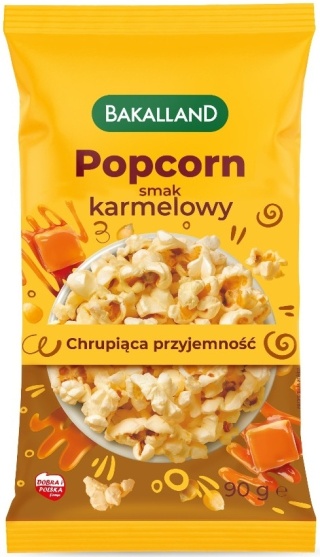 Bakalland Popcorn karmelowy do mikrofali 90g