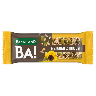 Baton zbożowy Bakalland BA! 5 ziaren z miodem 40g Batonik