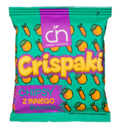 CRISPY NATURAL MARCHEW Suszone chipsy o smaku brzoskwiniowym 18g