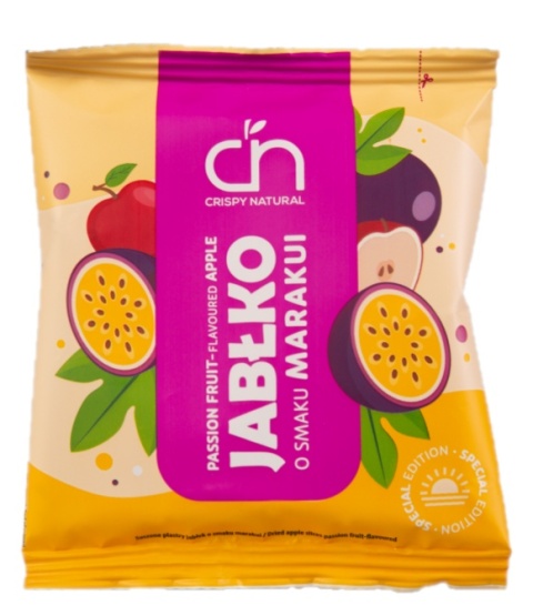 CRISPY NATURAL JABŁKO Suszone chipsy o smaku marakui 18g