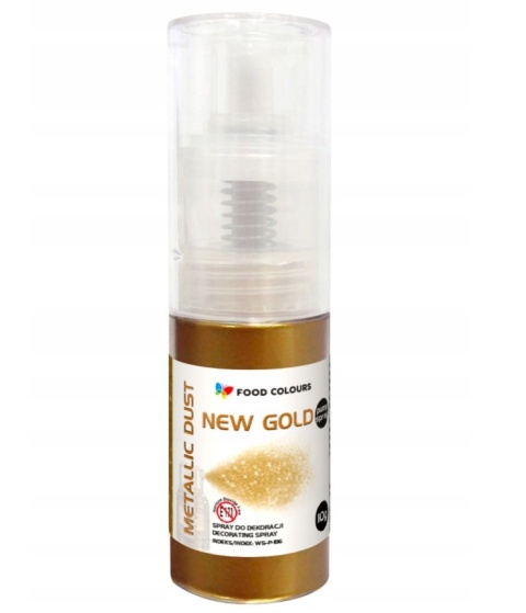 FOOD COLOURS Brokat spożywczy w sprayu złoty NEW GOLD 10g