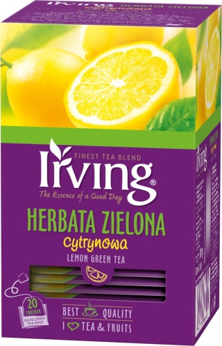 IRVING Herbata zielona cytrynowa 20 kopertek 30g