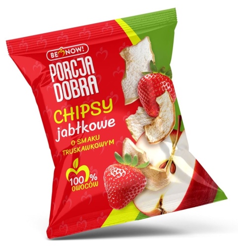 PORCJA DOBRA Chipsy jabłkowo-truskawkowe 18g
