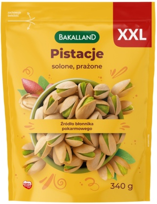 Bakalland Pistacja prażone solone w łupinach 340g
