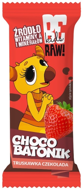 BeRAW Kids Choco Batonik Truskawka 25g