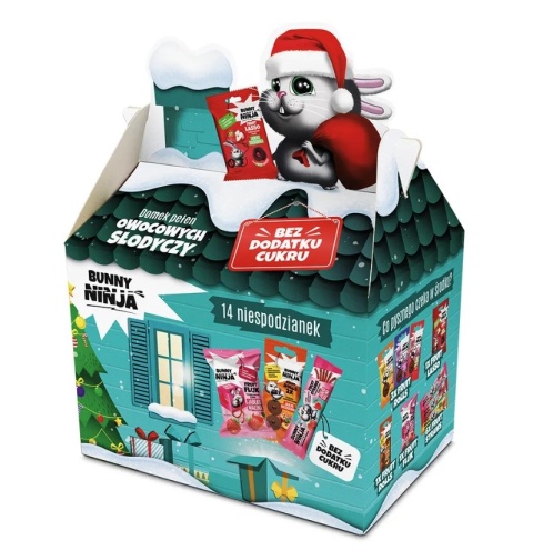 Bunny Ninja Christmas Delight owocowe słodycze bez dodatku cukru 206g ZESTAW