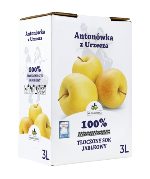 DOLINA CZERSKA NFC Sok tłoczony JABŁKO ANTONÓWKA Z URZECZA 3l karton