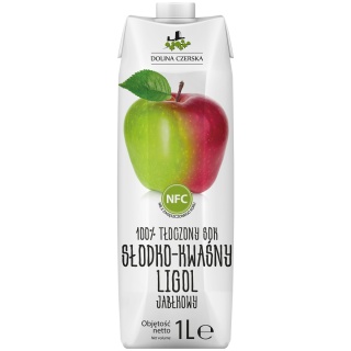 DOLINA CZERSKA NFC Sok tłoczony jabłkowy SŁODKO KWAŚNY LIGOL 1l karton