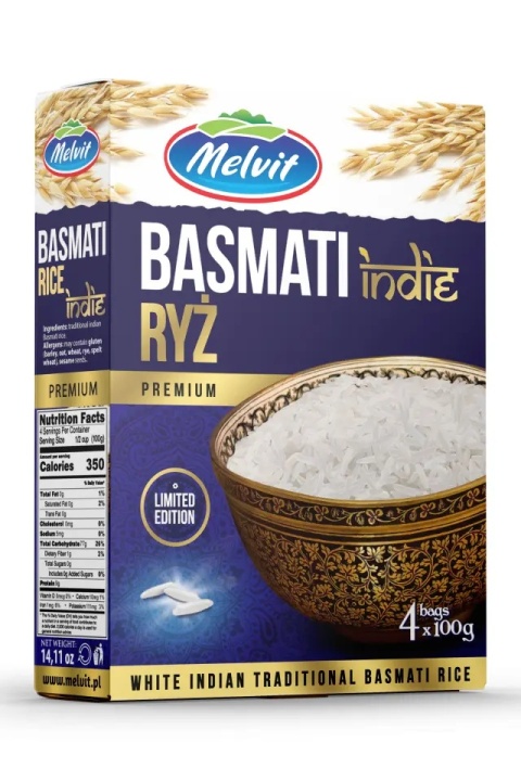 MELVIT Ryż basmati Indie 4x100g 400g