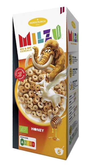 MILZU Płatki żytnio-owsiane kółka miodowe bio 150g