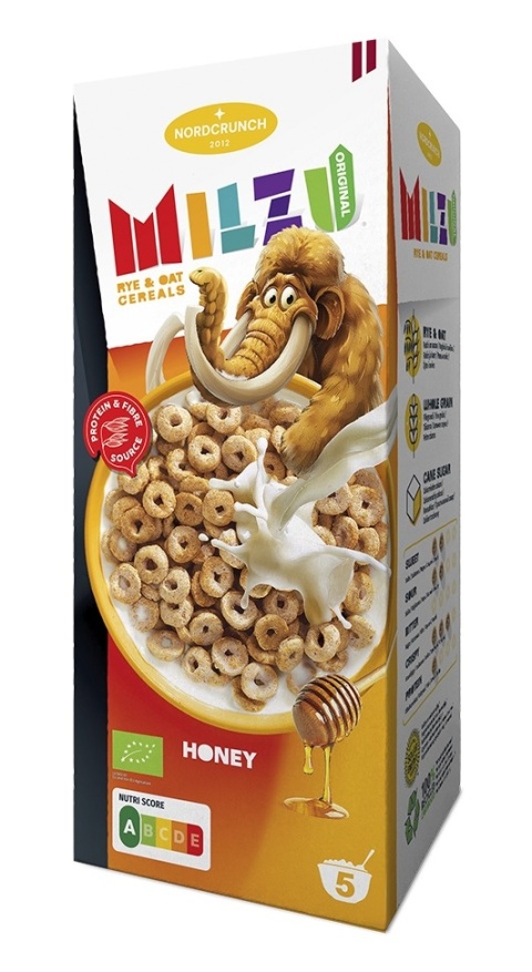 MILZU Płatki żytnio-owsiane kółka miodowe bio 150g