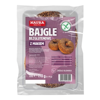 NAURA Bajgle bezglutenowe z makiem 190g