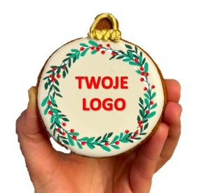 Pierniki z Twoim logo duże 10szt. Dowolny nadruk okrągły ze złoceniem